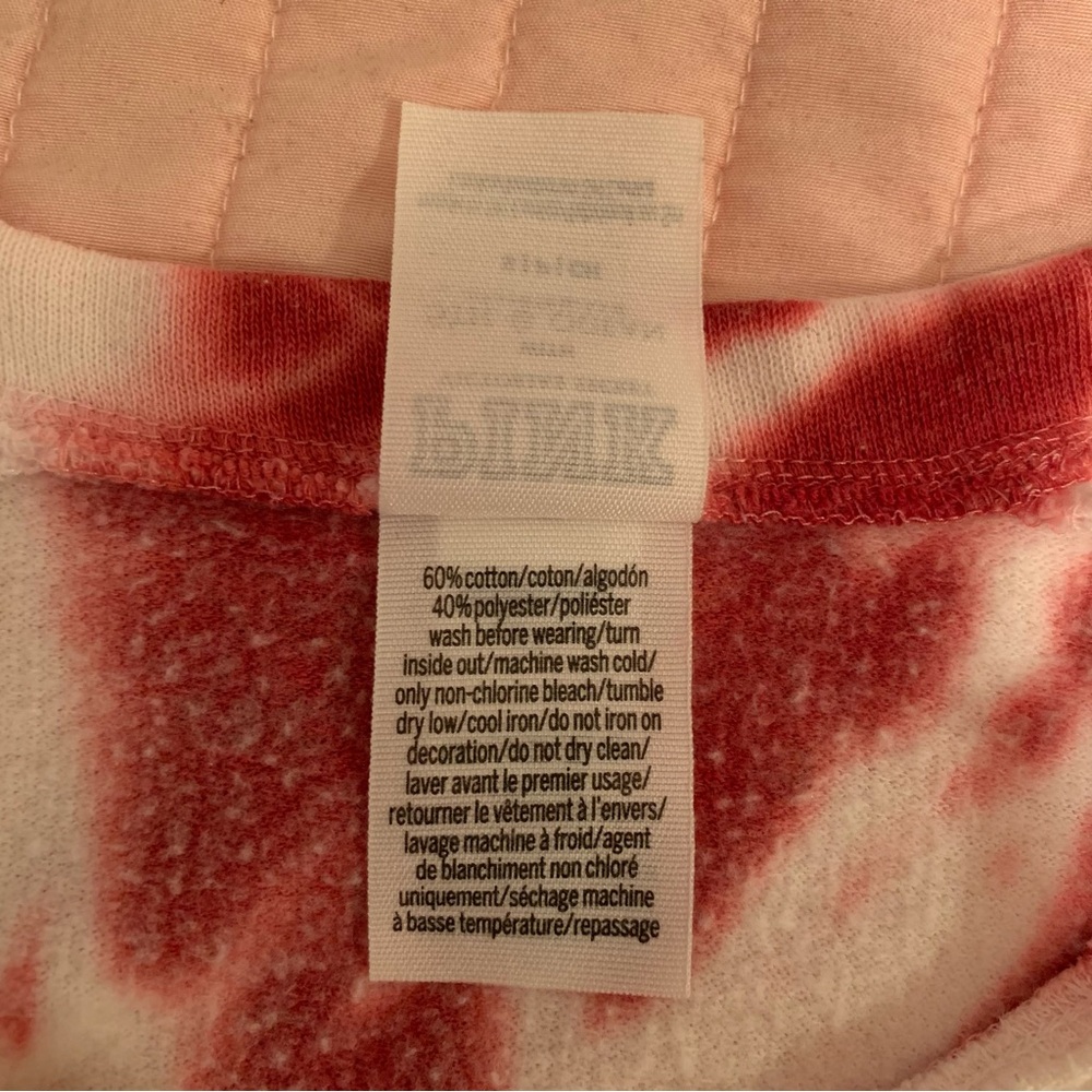 VS PINK IU Indiana Hoosiers Football Tie Dye Boxy Cropped Fleece Long Sleeve Top - Picture 9 of 9
